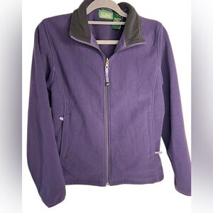 LL Bean Womens Large Fleece Softshell Full Zip Vintage Outdoor Jacket Purple